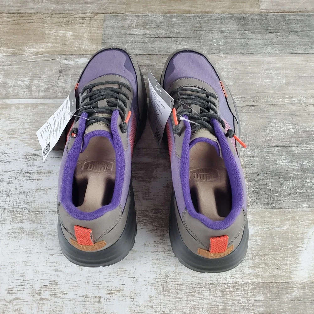Hey Dude Sirocco Alta Hype Trail Mens Loafer Shoes Sz 9 Gray Purple Round Toe
